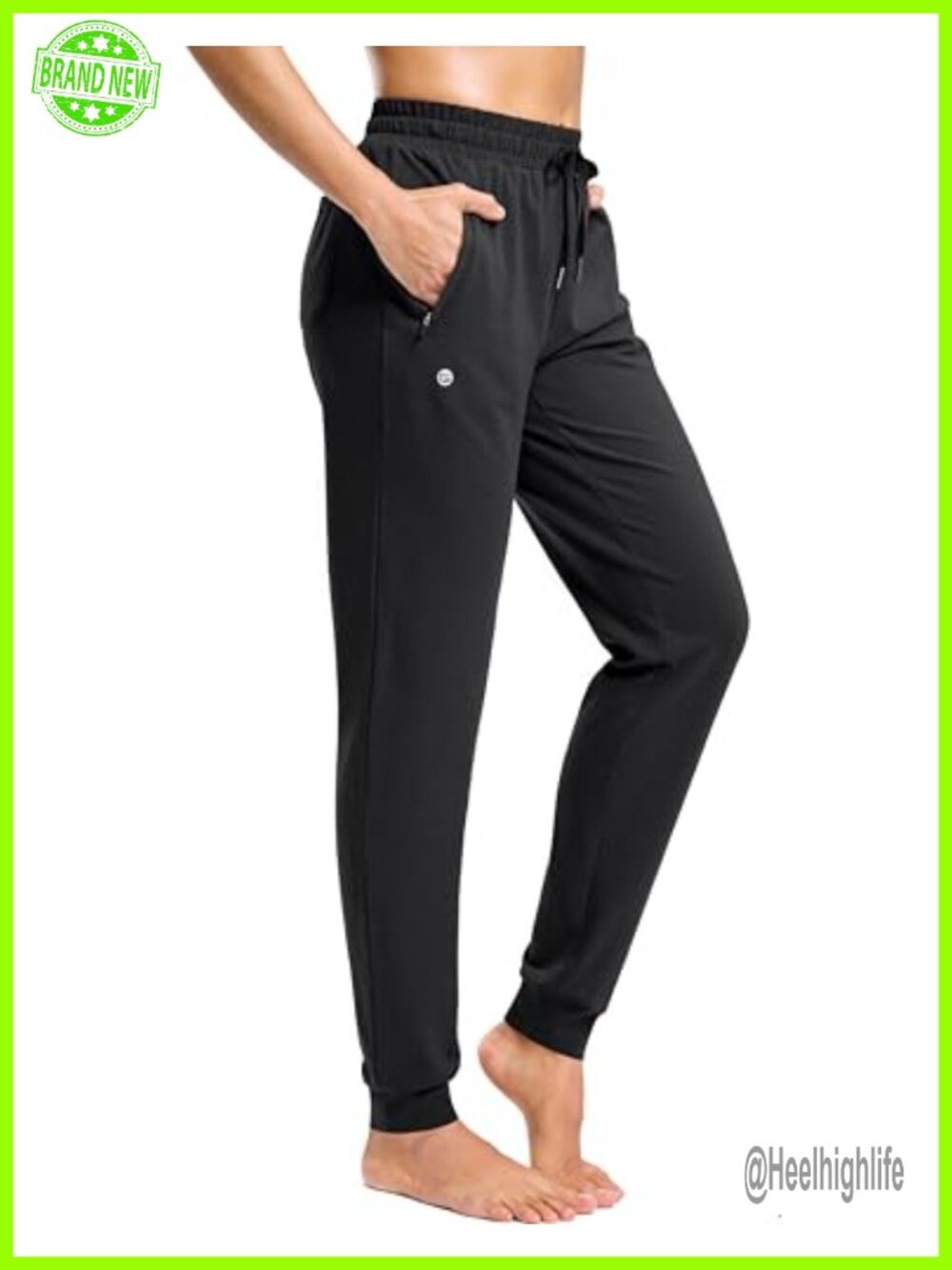 Cotton Joggers with Zipper Pockets Yoga Lounge Athletic Pants Tall Inseam
